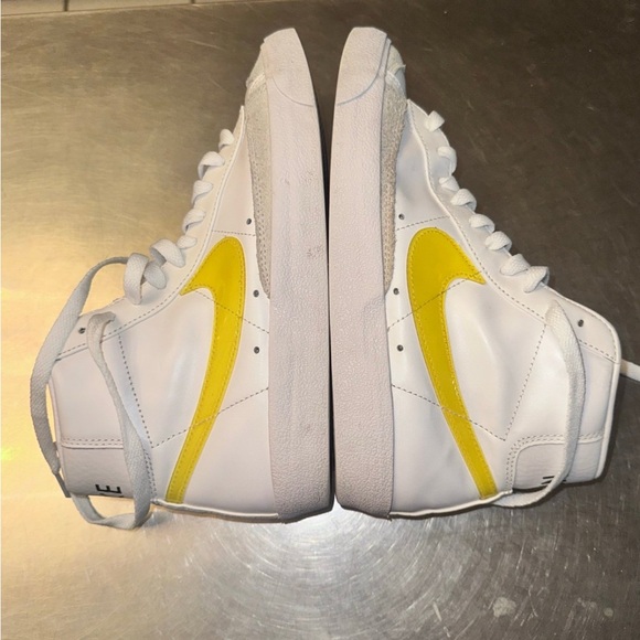 Nike Shoes - White and Yellow High-Top Sneakers